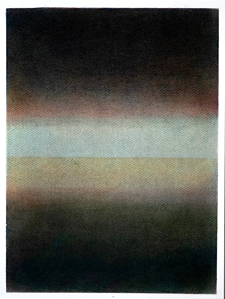 Painting 12 - Abstract artwork featuring warm red and yellow tones with harmonious color transitions, 30x40 cm print by Pool Vision Sweden